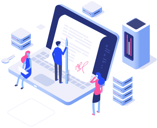 Creative design and digital collaboration illustration